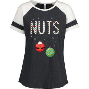 Chest Nuts Matching Funny Christmas Couples Chestnuts Nuts Enza Ladies Jersey Colorblock Tee