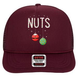 Chest Nuts Matching Funny Christmas Couples Chestnuts Nuts High Crown Mesh Back Trucker Hat