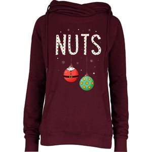 Chest Nuts Matching Funny Christmas Couples Chestnuts Nuts Womens Funnel Neck Pullover Hood