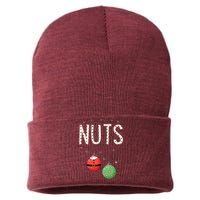 Chest Nuts Matching Funny Christmas Couples Chestnuts Nuts Sustainable Knit Beanie