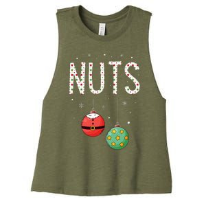 Chest Nuts Matching Funny Christmas Couples Chestnuts Nuts Women's Racerback Cropped Tank