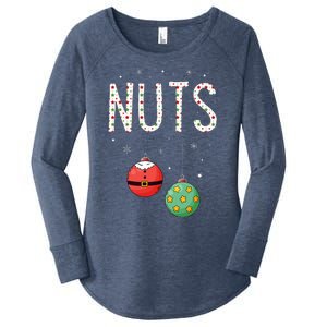 Chest Nuts Matching Funny Christmas Couples Chestnuts Nuts Women's Perfect Tri Tunic Long Sleeve Shirt