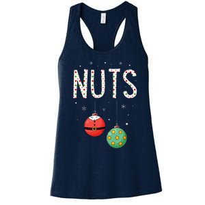 Chest Nuts Matching Funny Christmas Couples Chestnuts Nuts Women's Racerback Tank