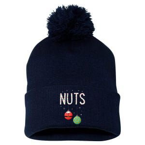 Chest Nuts Matching Funny Christmas Couples Chestnuts Nuts Pom Pom 12in Knit Beanie