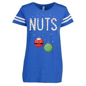 Chest Nuts Matching Funny Christmas Couples Chestnuts Nuts Enza Ladies Jersey Football T-Shirt