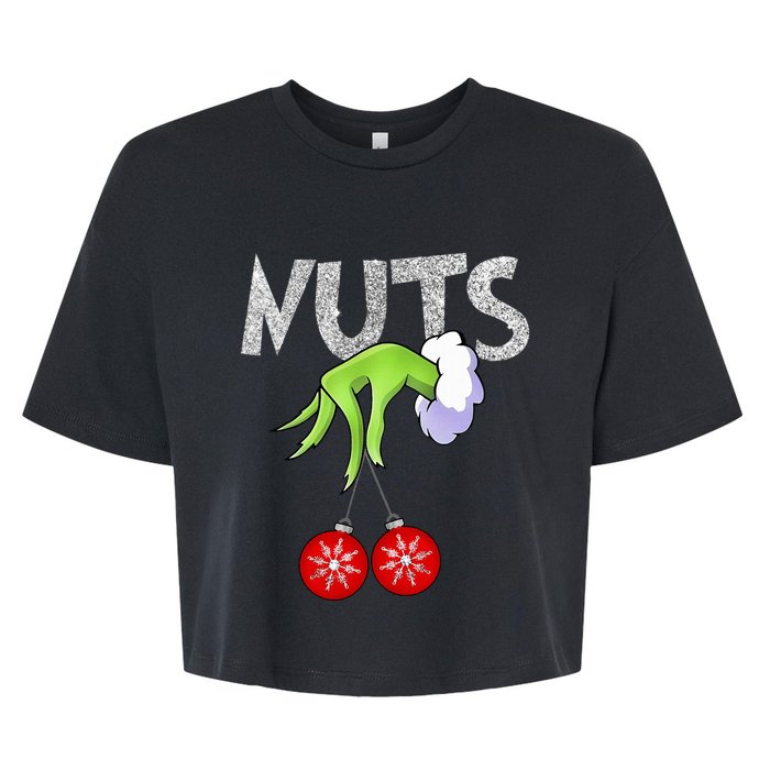 Chest Nuts Matching Chestnuts Xmas Christmas Couples Bella+Canvas Jersey Crop Tee