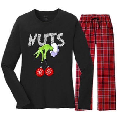 Chest Nuts Matching Chestnuts Xmas Christmas Couples Women's Long Sleeve Flannel Pajama Set 