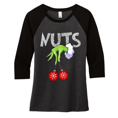 Chest Nuts Matching Chestnuts Xmas Christmas Couples Women's Tri-Blend 3/4-Sleeve Raglan Shirt