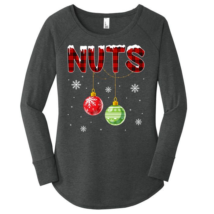 Chest Nuts Matching Chestnuts Funny Christmas Couples Nuts Women's Perfect Tri Tunic Long Sleeve Shirt