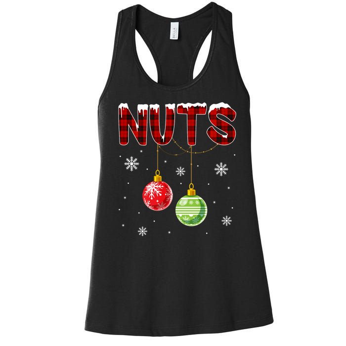 Chest Nuts Matching Chestnuts Funny Christmas Couples Nuts Women's Racerback Tank