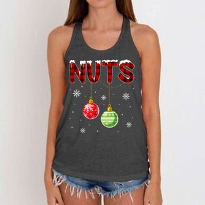 Chest Nuts Matching Chestnuts Funny Christmas Couples Nuts Women's Knotted Racerback Tank