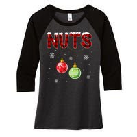 Chest Nuts Matching Chestnuts Funny Christmas Couples Nuts Women's Tri-Blend 3/4-Sleeve Raglan Shirt