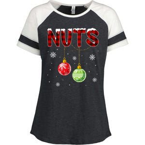 Chest Nuts Matching Chestnuts Funny Christmas Couples Nuts Enza Ladies Jersey Colorblock Tee