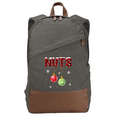 Chest Nuts Matching Chestnuts Funny Christmas Couples Nuts Cotton Canvas Backpack