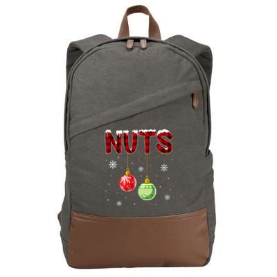 Chest Nuts Matching Chestnuts Funny Christmas Couples Nuts Cotton Canvas Backpack