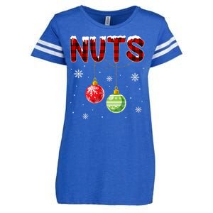 Chest Nuts Matching Chestnuts Funny Christmas Couples Nuts Enza Ladies Jersey Football T-Shirt