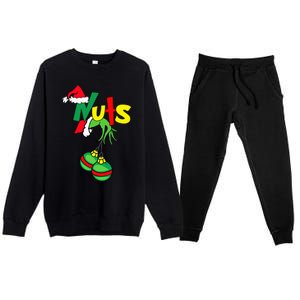 Chest Nuts Matching Chestnuts Funny Christmas Couples Nuts Premium Crewneck Sweatsuit Set