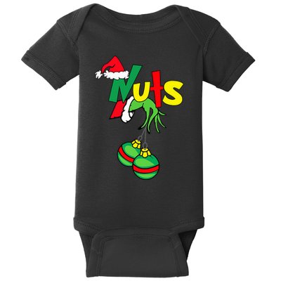 Chest Nuts Matching Chestnuts Funny Christmas Couples Nuts Baby Bodysuit