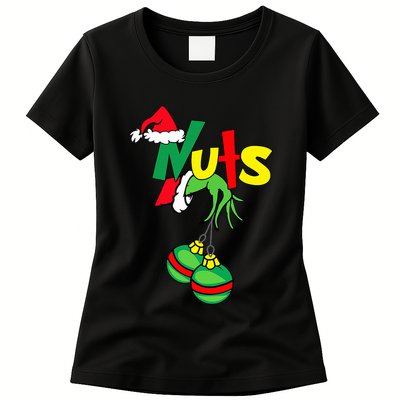 Chest Nuts Matching Chestnuts Funny Christmas Couples Nuts Womens T-Shirt