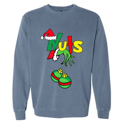Chest Nuts Matching Chestnuts Funny Christmas Couples Nuts Garment-Dyed Sweatshirt
