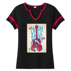 Cool Nashville Music City Ladies Halftime Notch Neck Tee