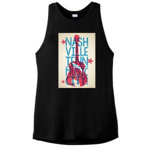 Cool Nashville Music City Ladies PosiCharge Tri-Blend Wicking Tank