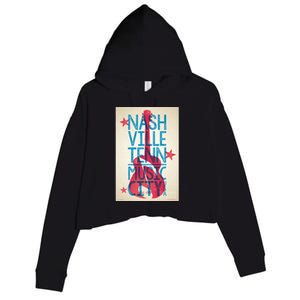 Cool Nashville Music City Crop Fleece Hoodie