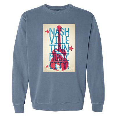 Cool Nashville Music City Garment-Dyed Sweatshirt