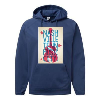 Cool Nashville Music City Performance Fleece Hoodie