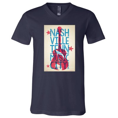 Cool Nashville Music City V-Neck T-Shirt