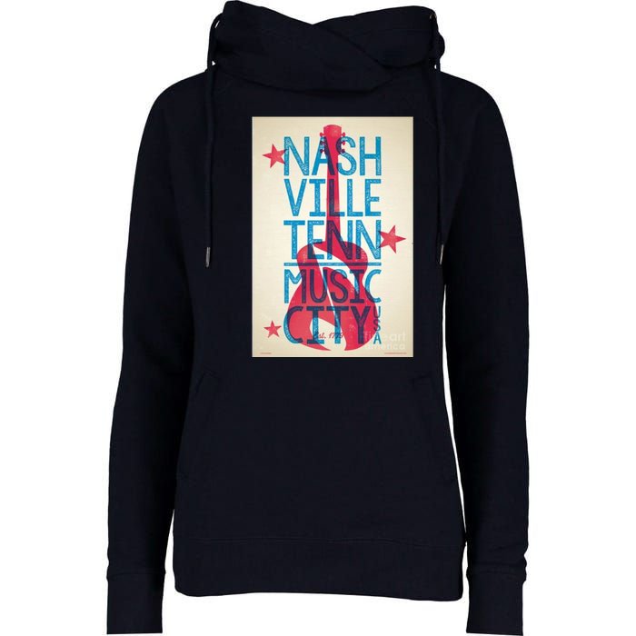 Cool Nashville Music City Womens Funnel Neck Pullover Hood