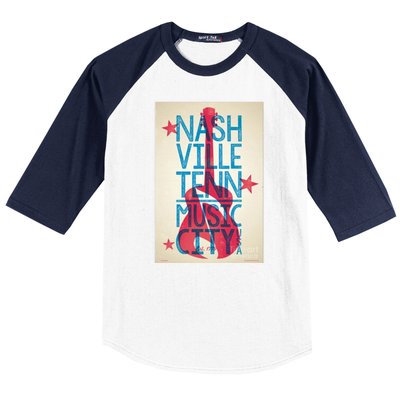 Cool Nashville Music City Baseball Sleeve Shirt