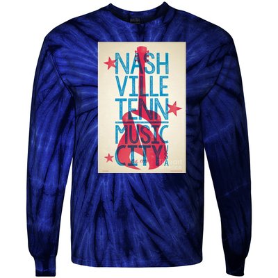 Cool Nashville Music City Tie-Dye Long Sleeve Shirt