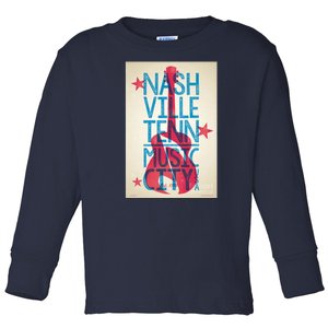 Cool Nashville Music City Toddler Long Sleeve Shirt