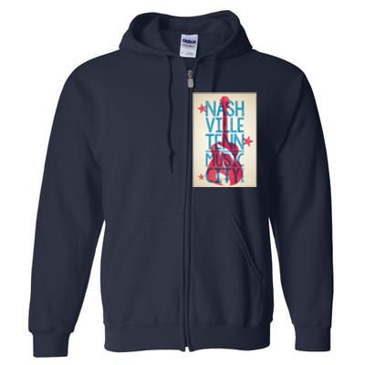 Cool Nashville Music City Full Zip Hoodie