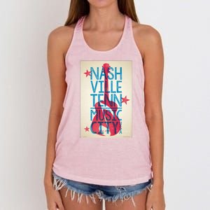 Cool Nashville Music City Women's Knotted Racerback Tank