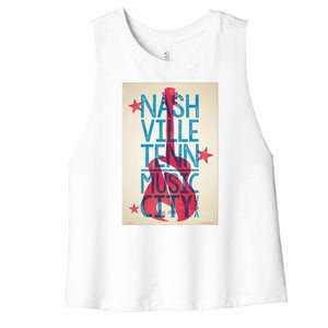 Cool Nashville Music City Women's Racerback Cropped Tank