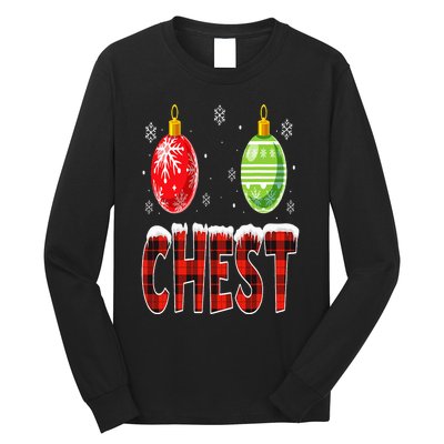 Chest Nuts Matching Chestnuts Funny Christmas Couples Chest Long Sleeve Shirt