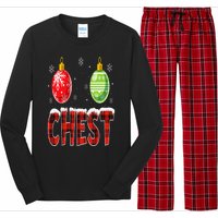 Chest Nuts Matching Chestnuts Funny Christmas Couples Chest Long Sleeve Pajama Set