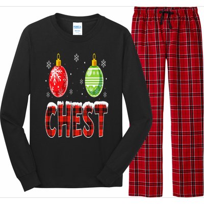 Chest Nuts Matching Chestnuts Funny Christmas Couples Chest Long Sleeve Pajama Set