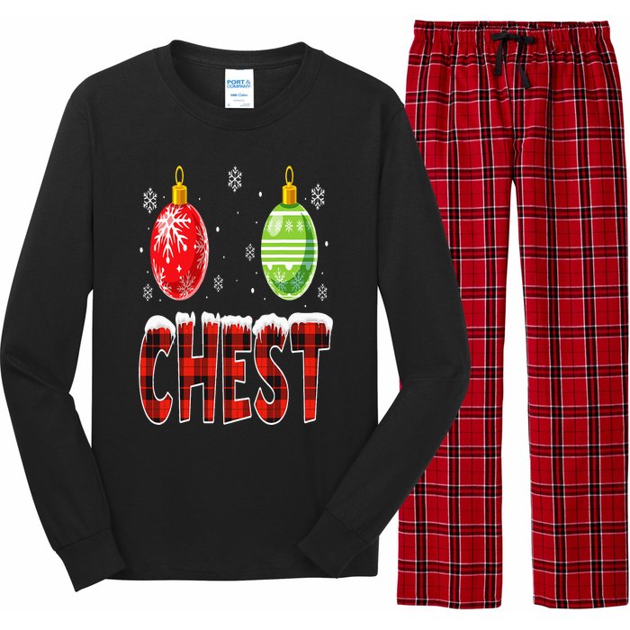 Chest Nuts Matching Chestnuts Funny Christmas Couples Chest Long Sleeve Pajama Set