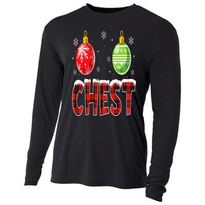 Chest Nuts Matching Chestnuts Funny Christmas Couples Chest Cooling Performance Long Sleeve Crew