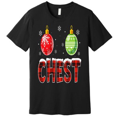 Chest Nuts Matching Chestnuts Funny Christmas Couples Chest Premium T-Shirt