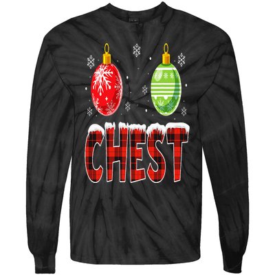 Chest Nuts Matching Chestnuts Funny Christmas Couples Chest Tie-Dye Long Sleeve Shirt