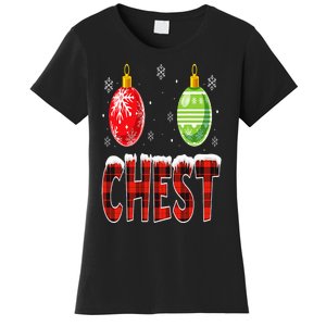 Chest Nuts Matching Chestnuts Funny Christmas Couples Chest Women's T-Shirt