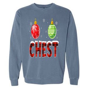 Chest Nuts Matching Chestnuts Funny Christmas Couples Chest Garment-Dyed Sweatshirt