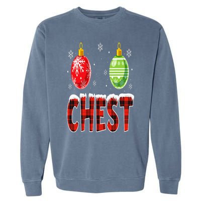 Chest Nuts Matching Chestnuts Funny Christmas Couples Chest Garment-Dyed Sweatshirt