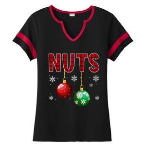 Chest Nuts Matching Chestnuts Funny Christmas Couples Nuts Ladies Halftime Notch Neck Tee