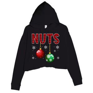 Chest Nuts Matching Chestnuts Funny Christmas Couples Nuts Crop Fleece Hoodie