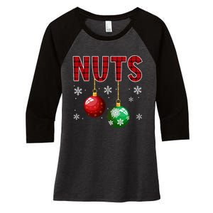 Chest Nuts Matching Chestnuts Funny Christmas Couples Nuts Women's Tri-Blend 3/4-Sleeve Raglan Shirt